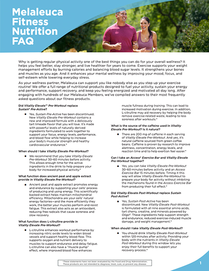Melaleuca Fitness Nutrition FAQ