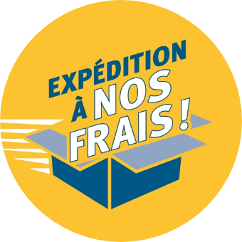 Le text d'Expédition à nos frais avec une boîte en carton