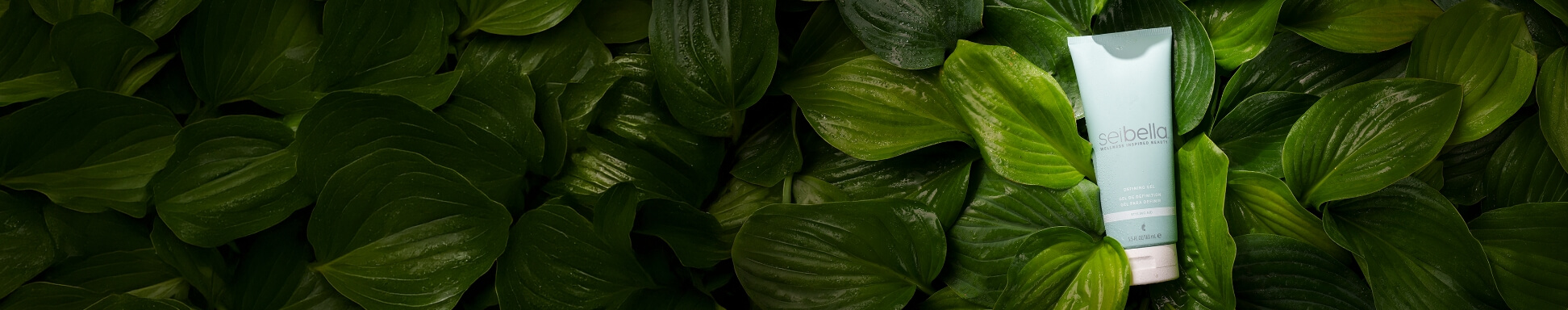 Sei Bella Defining Gel on a bed of leaves