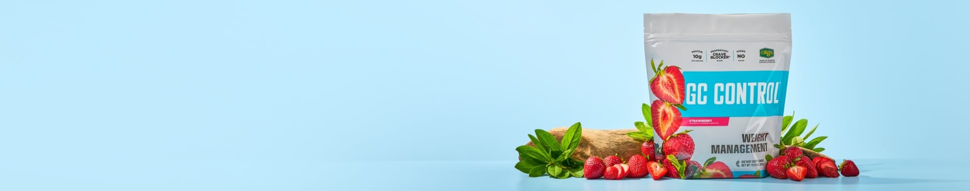 GC control with strawberries, leaves and a log