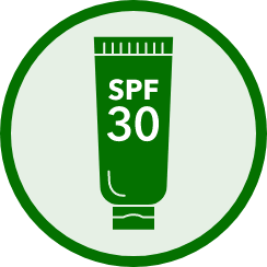 Ícono de tubo de protector solar con FPS 30.
